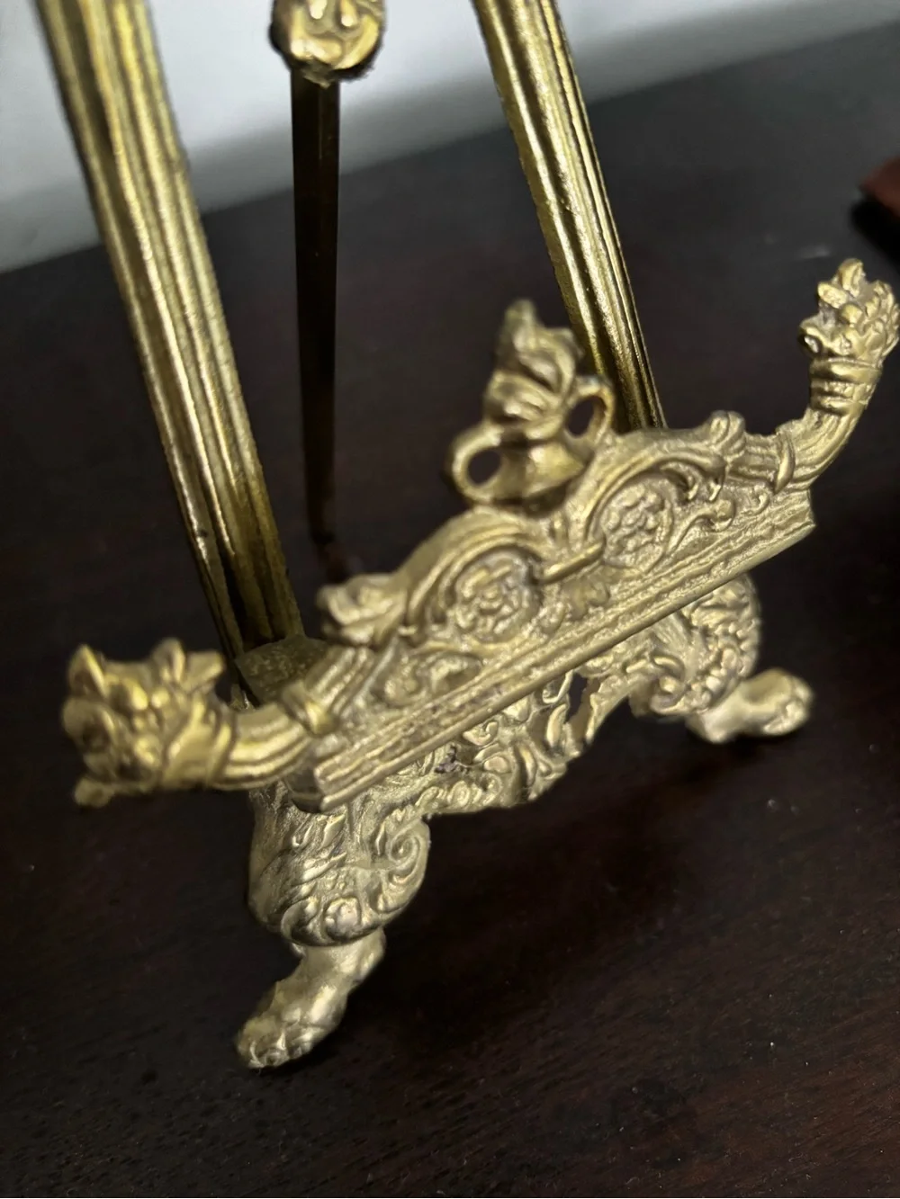 Vintage Solid metal Gold Decorative Easel Stand picture stand